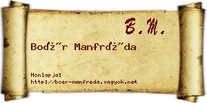 Boér Manfréda névjegykártya